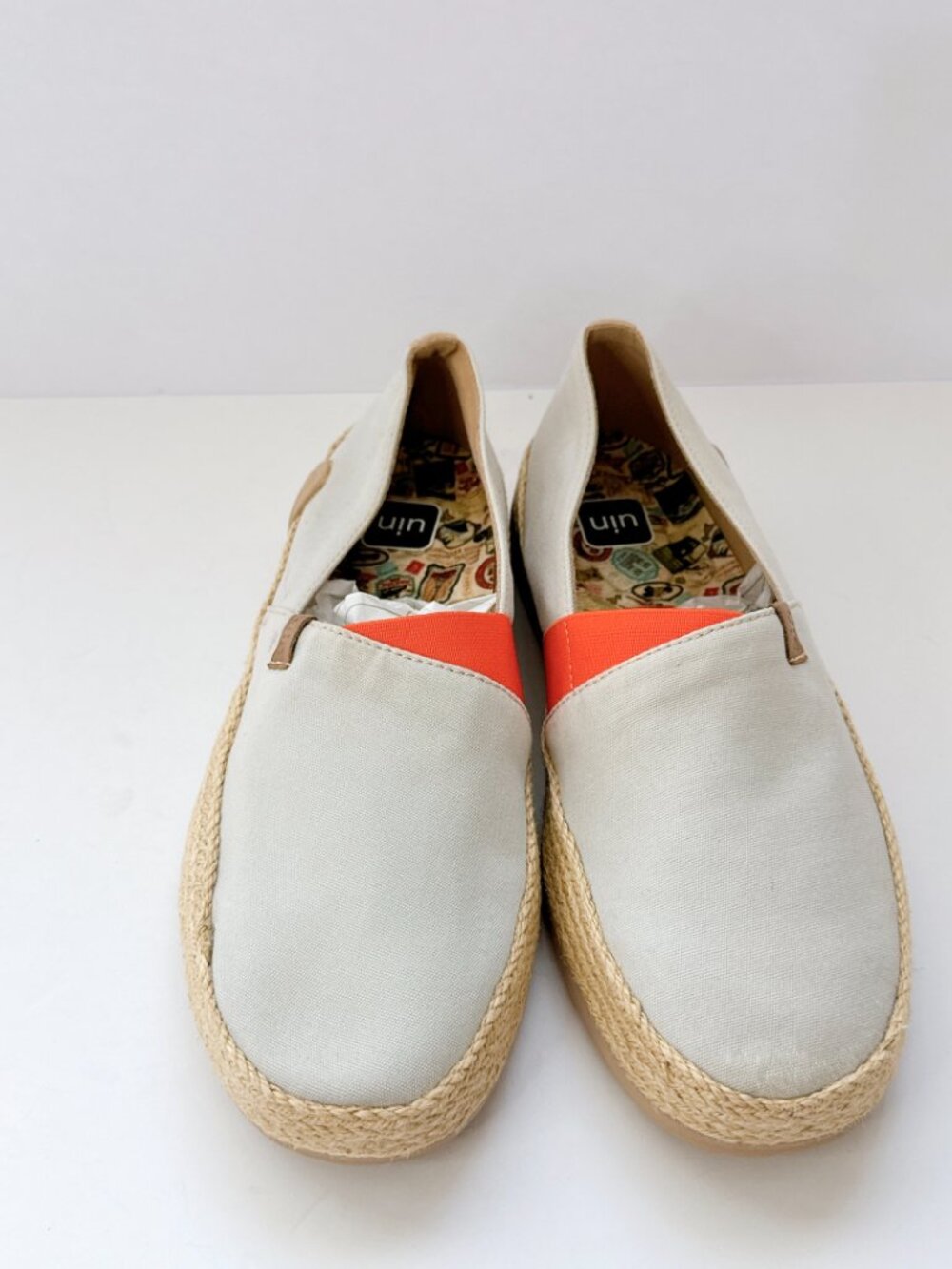 Women’s Size 8 UIN Marbella Cream White Slip-On Shoes Espadrille Comfort Flats